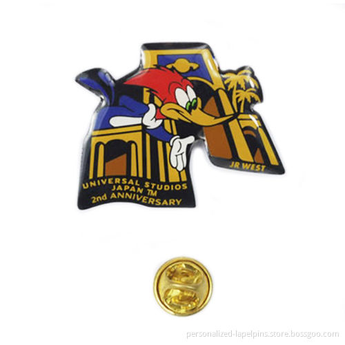 Customized Epoxy Yellow Metal Personalized Lapel Pins Full Printing
